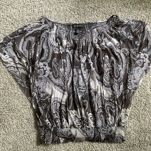 INC Sheer Brown Blouse w built in tank